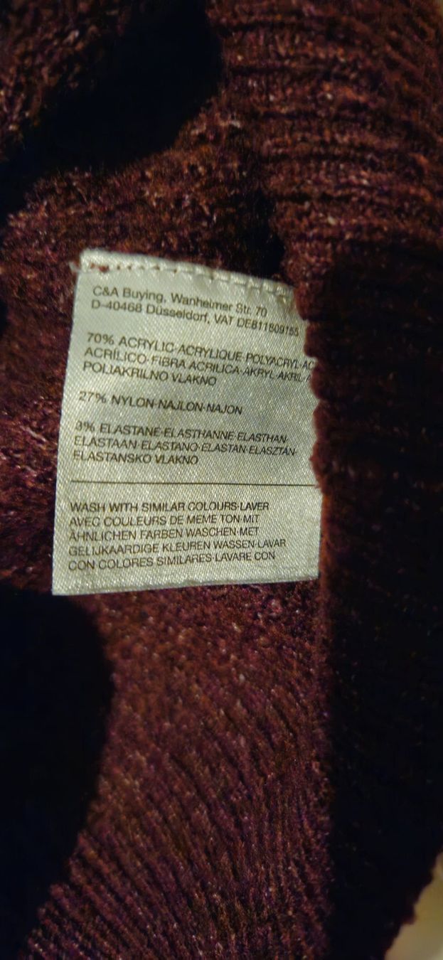 C&A Maglioni & Felpe: CkH Strickpullover, bordeaux mit Glitzer, Gr. XS, neuwertig – Usato da Basel venduto da NikaV13 3