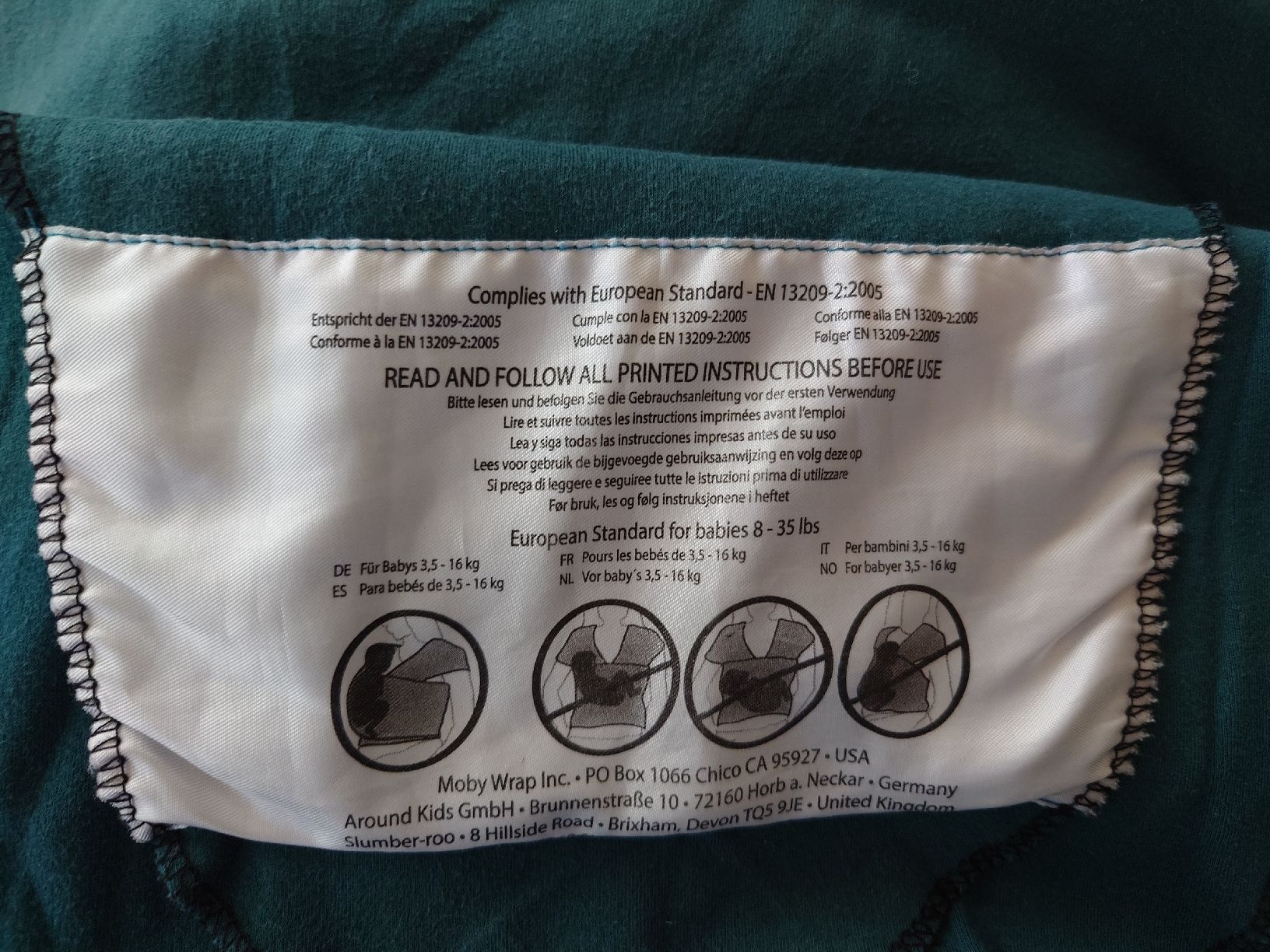 Moby Wrap Bauch- & Rückentragen: Moby Tragetuch dunkelgrün – Gebraucht aus Grabs von torpiri 1