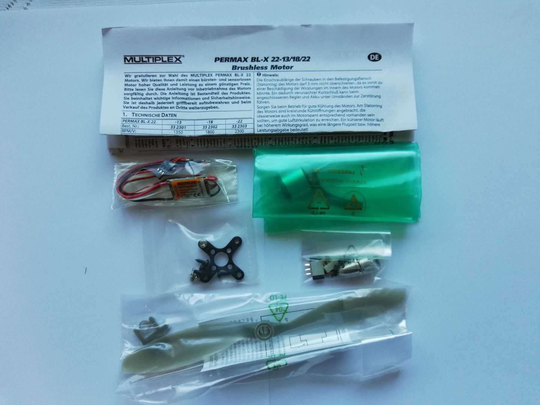Multiplex Modellismo RC: Multiplex Antriebssatz Sport BL-X 22-18 – Nuovo e nell'imballaggio originale da Flüh venduto da AMS-Modellbau 2