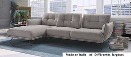 Salon d'angle panoramique en tissu ou en cuir