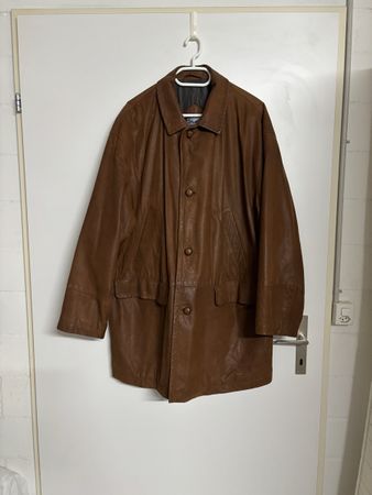 Herren Ledermantel braun Grösse XL guter Zustand