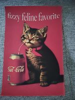 Affiche décorative motif chat Cat-Cola rouge 