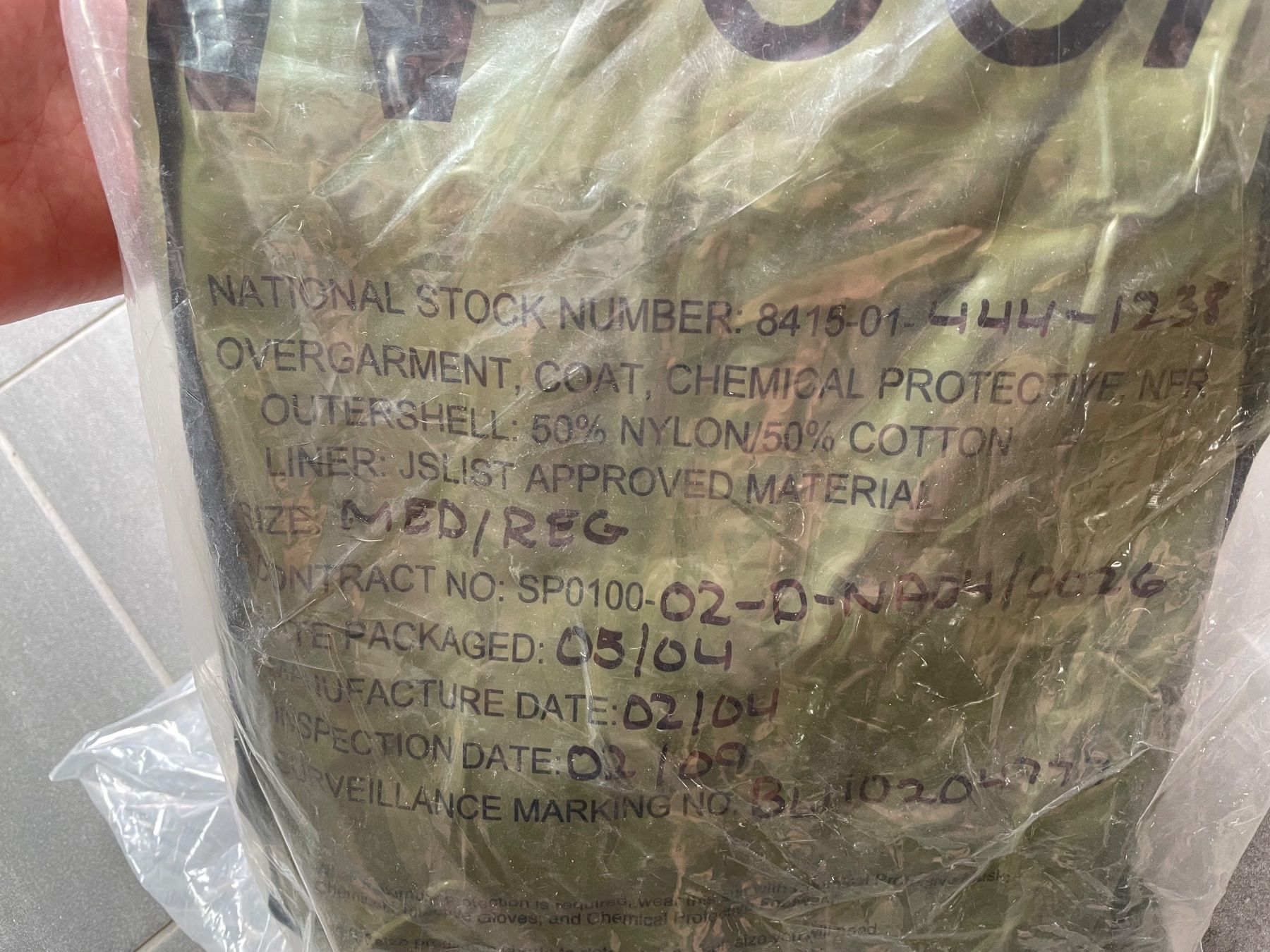 US Army Uniformi: Veste NBC originale us army JSLIST – Nuovo e nell'imballaggio originale da Oberbütschel venduto da Woodie2005 1