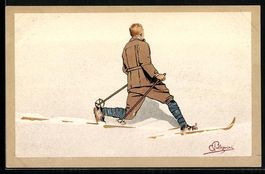 Carlo Pellegrini: Mann beim Skifahren im