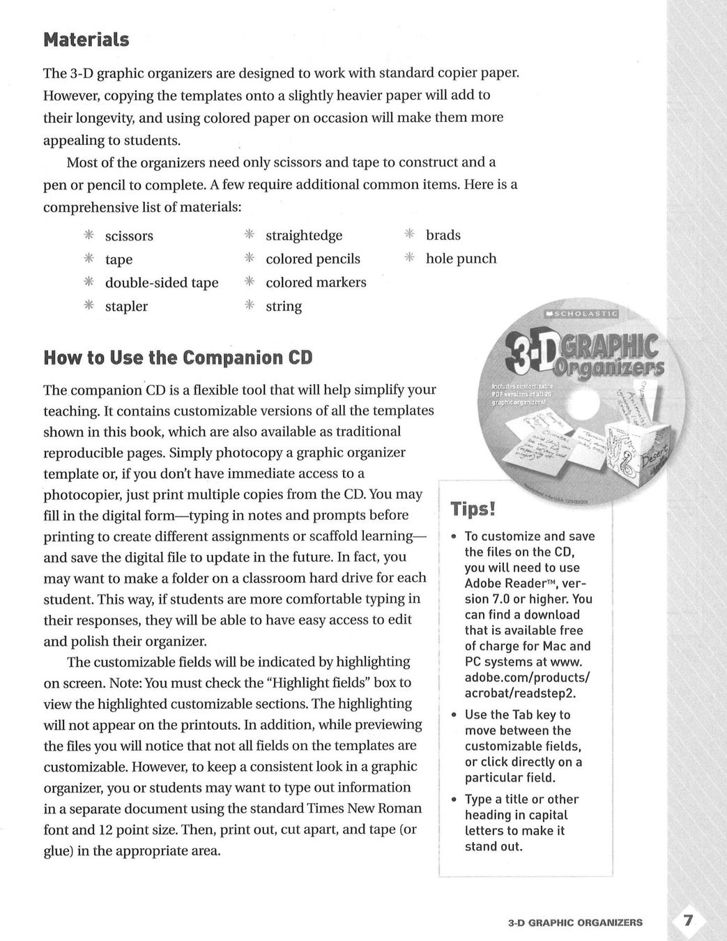 Libri: 3-D Graphic Organizers • 20 Learning Tools • Includes CD – Usato da Niederrohrdorf venduto da Robinia 2