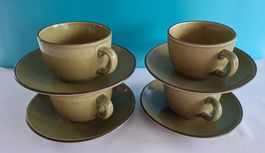 4er Rössler  Set Tassen mit Untertassen, Vintage Look!