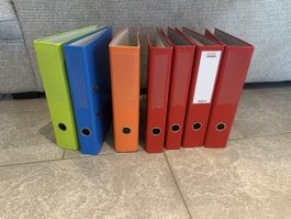 7 Ordner verschiedene Farben