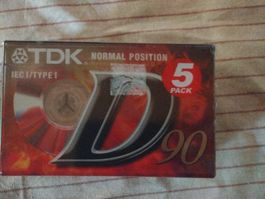 Cassettes audio TDK D90 Type I 5 pack NEW 