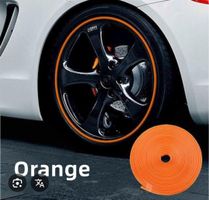 Neu: Universal Auto Felge Schutz / Deko Streifen Orange