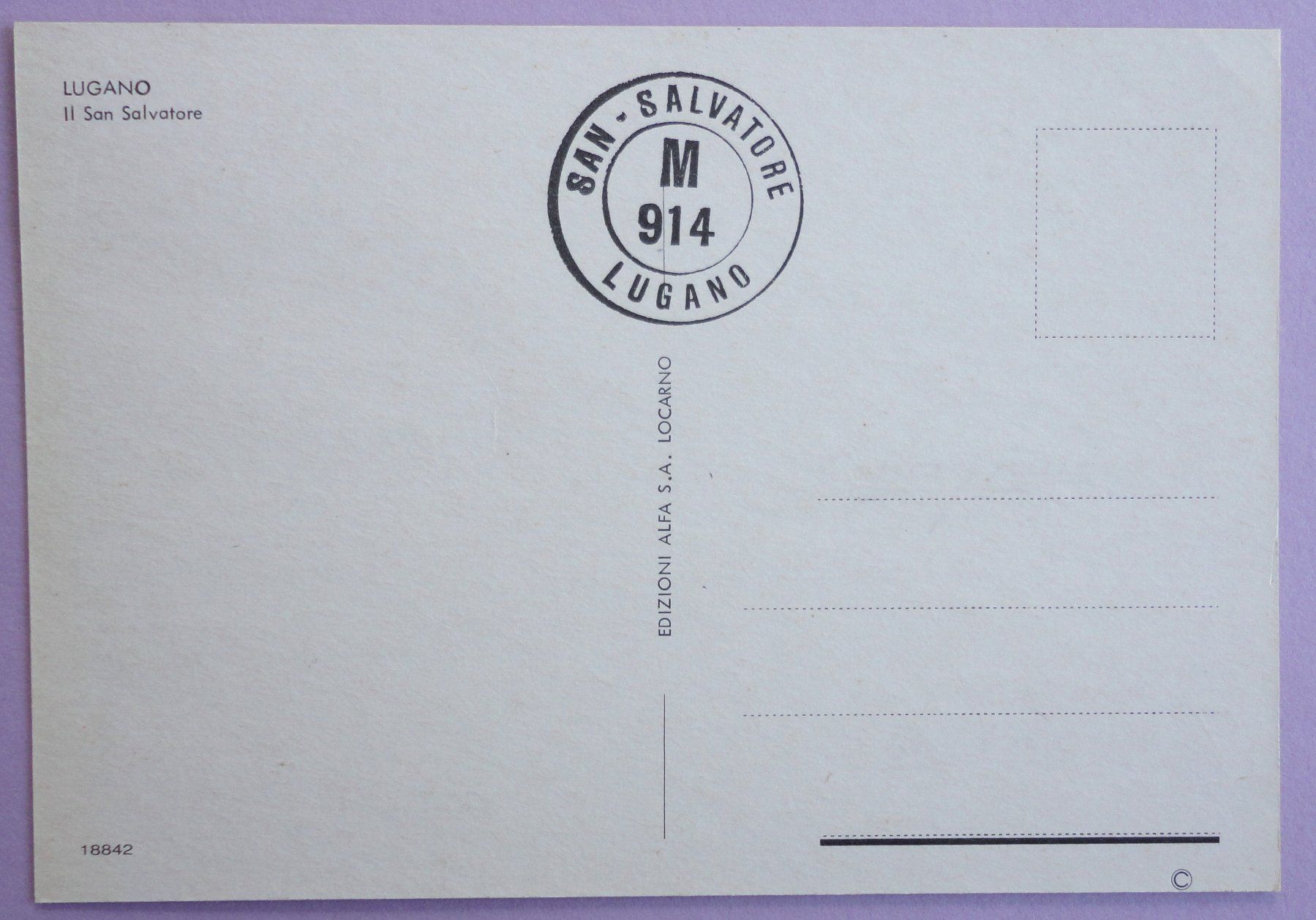 Cartoline postali: Lugano - Il San Salvatore – Usato da Fétigny venduto da Billy2miny 1