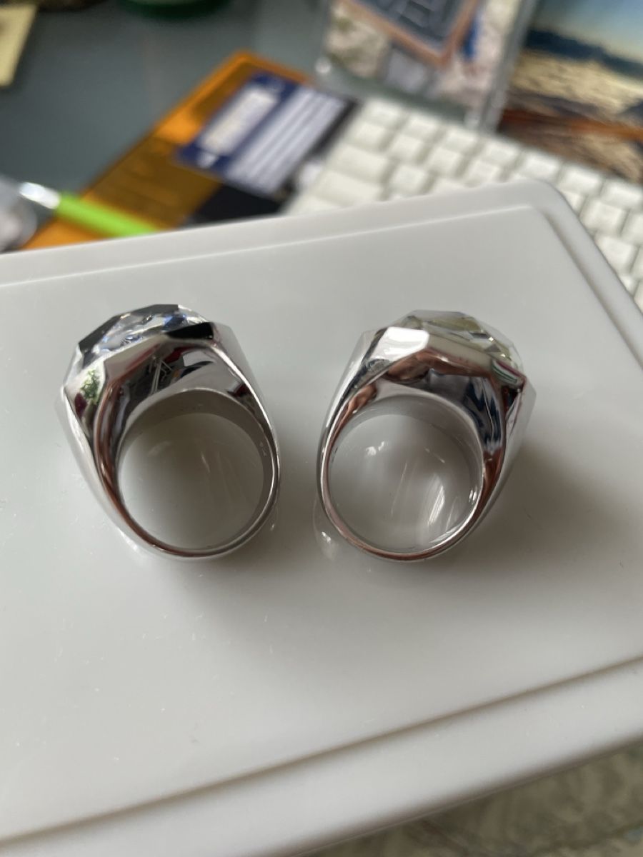Swarovski Anelli: Swarovski Ringe (blau +klar), Gr.52 – Usato da Meilen venduto da delta-da-spica 1