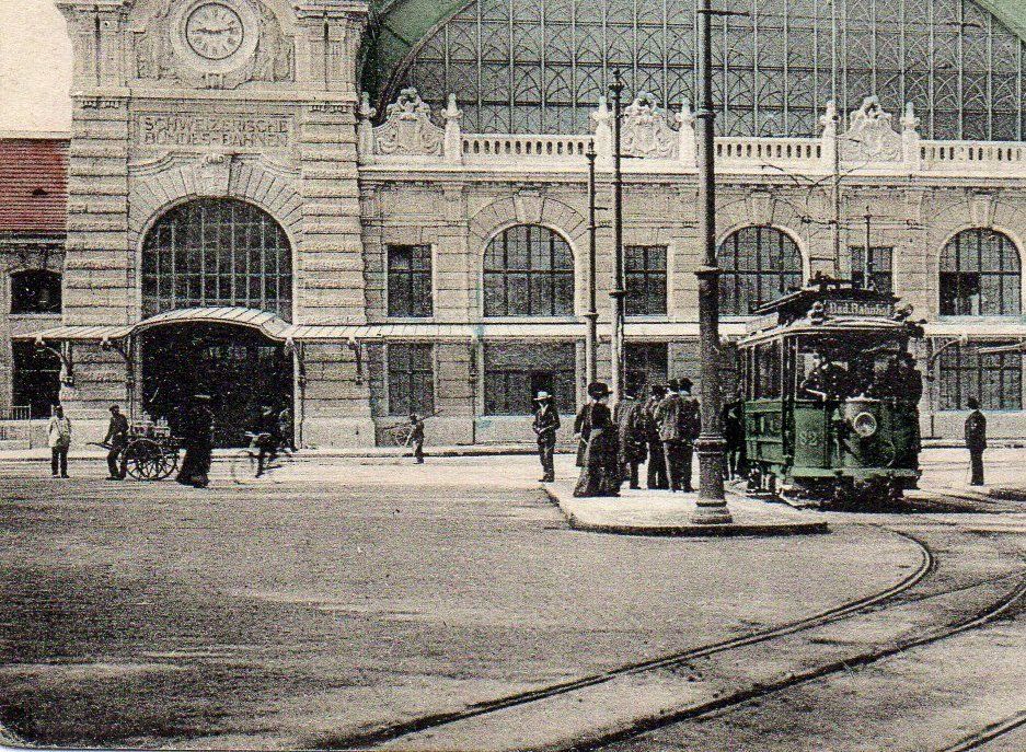 Cartoline postali: BASEL Bundesbahnhof - Strassenbahn, Tram – Usato da Jona venduto da philajona 1