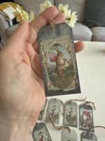 Vintage Osteranhänger Hasenmotiv, Metall, 8 Stück, Neu