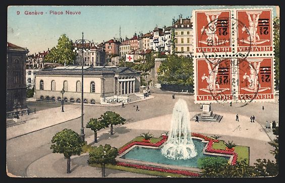 Cartoline postali: AK Genève, Place Neuve, 1921 – Usato da Berlin venduto da bartko-reher