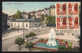 AK Genève, Place Neuve, 1921