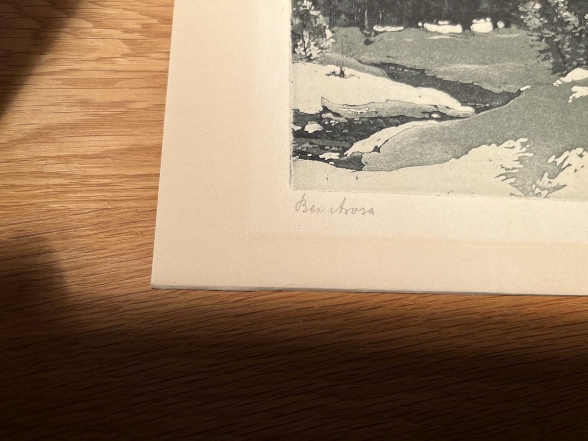 Gemälde: Gemälde, Winterwald bei Mondschein in Arosa, Tusche – Gebraucht aus Affoltern am Albis von Silber79 3