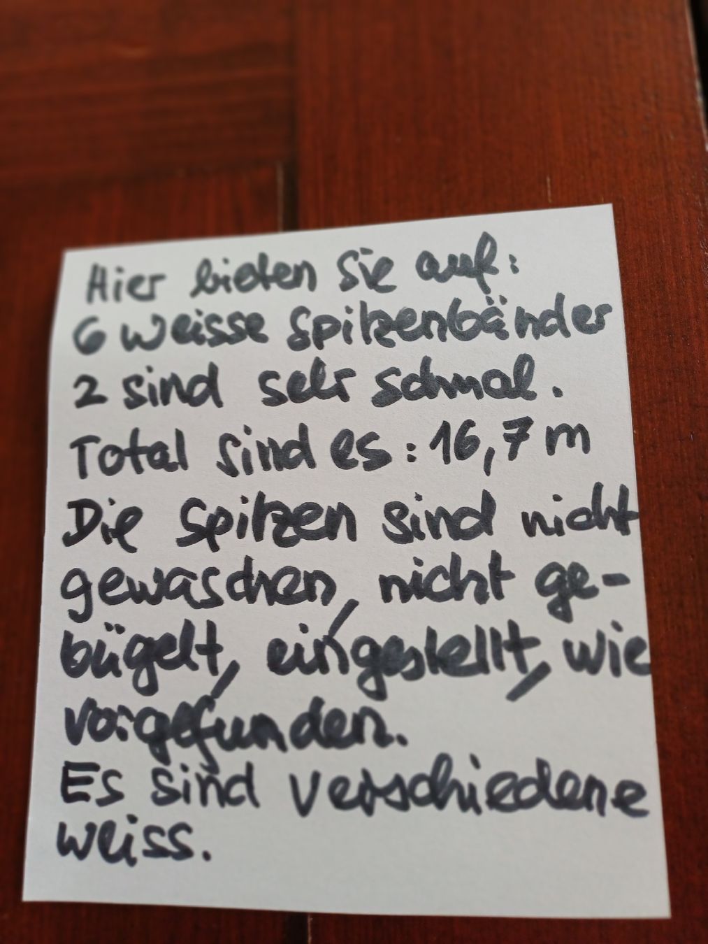 Tessuti: 6 weisse Spitzenbänder Total: 16,7 m – Usato da Gächliwil venduto da lesidees 7