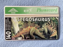 Telefonkarte British Telecom BTO063 Stegosaurus ungebraucht