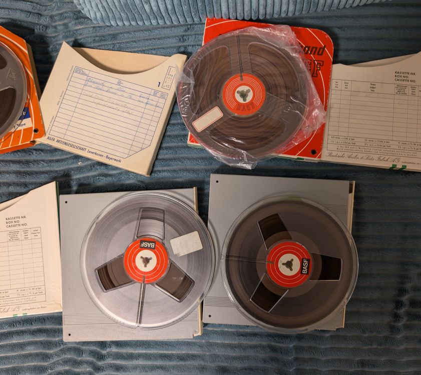 Maxell, Basf - Bobines de 18 cm avec bande - 1978