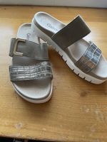 Pantolette Gabor grau/silber Gr. 40