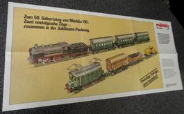 Original, grosses Märklin Händler-Plakat 50Jahre H0 89x42cm