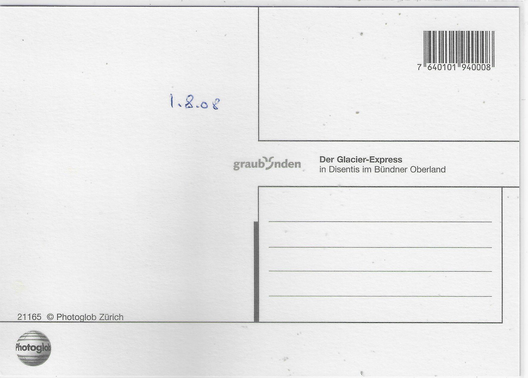 Cartoline postali: Glacier-Express in Disentis – Usato da Ettingen venduto da Kartenplanet 1