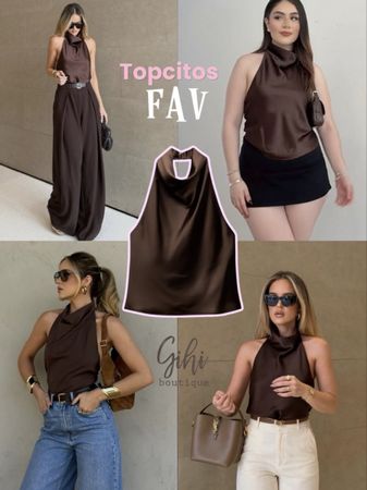 🆕 (unused) Zara XS Satin Top Halter Hals Neu🤎
