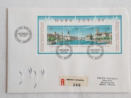 (274)«NABA Züri 84» auf Einschreibebrief