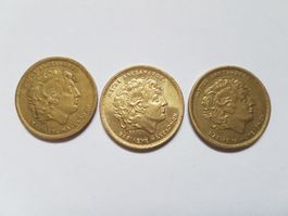 3 Griechische 100-Drachmen Münzen / Alexander der Große