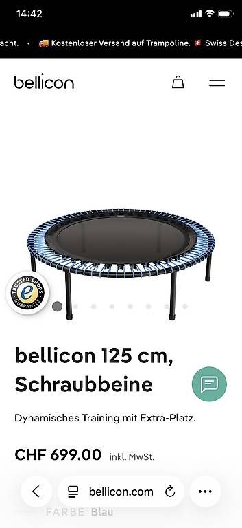 Trampoline: Bellicon Trampolin 125cm schwarz – Gebraucht aus Dielsdorf von bar_7t27