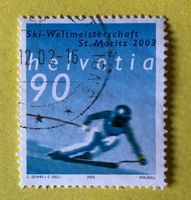 Nr.1068 GESTEMPELT Skirennfahrer 2002  Siehe Original Fotos.