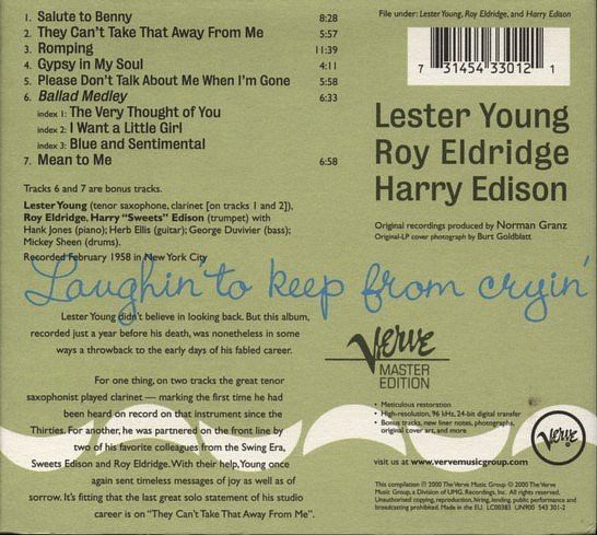 CD: Harry "Sweets" Edison [VERVE] Roy Eldridge, Hank Jones, – Usato da Unterbäch venduto da gote 1