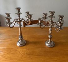 Kerzenständer, 2 Stück, versilbert,