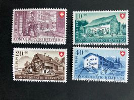 Schweiz 1949 Satz Pro Patria halbrunder 1.Tagsstempel it /de