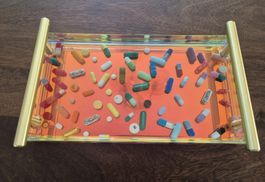 Kunstharz Pillen Tablett neu