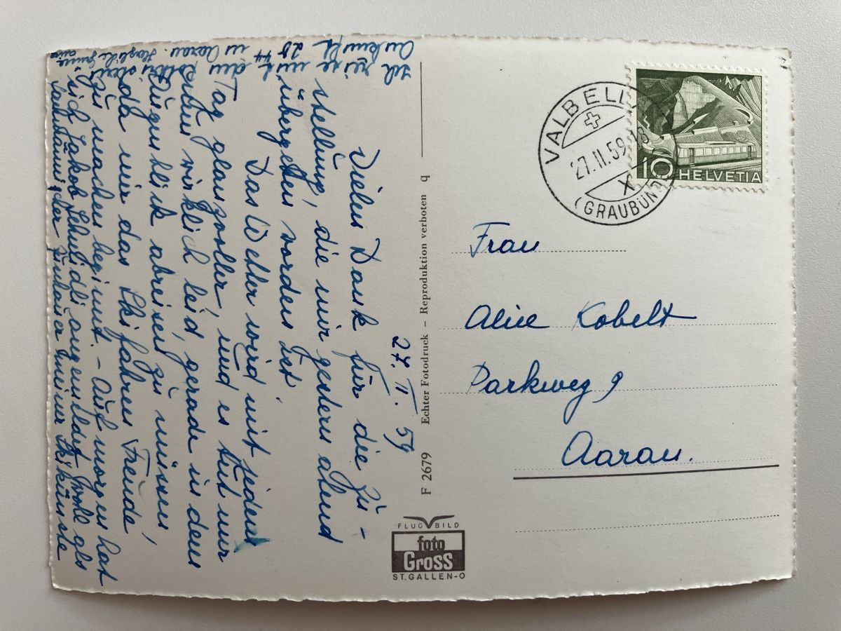 Cartoline postali: AK Flugaufnahme Valbella Calanda – Usato da Zürich venduto da Classic_Collection_Zurich 1