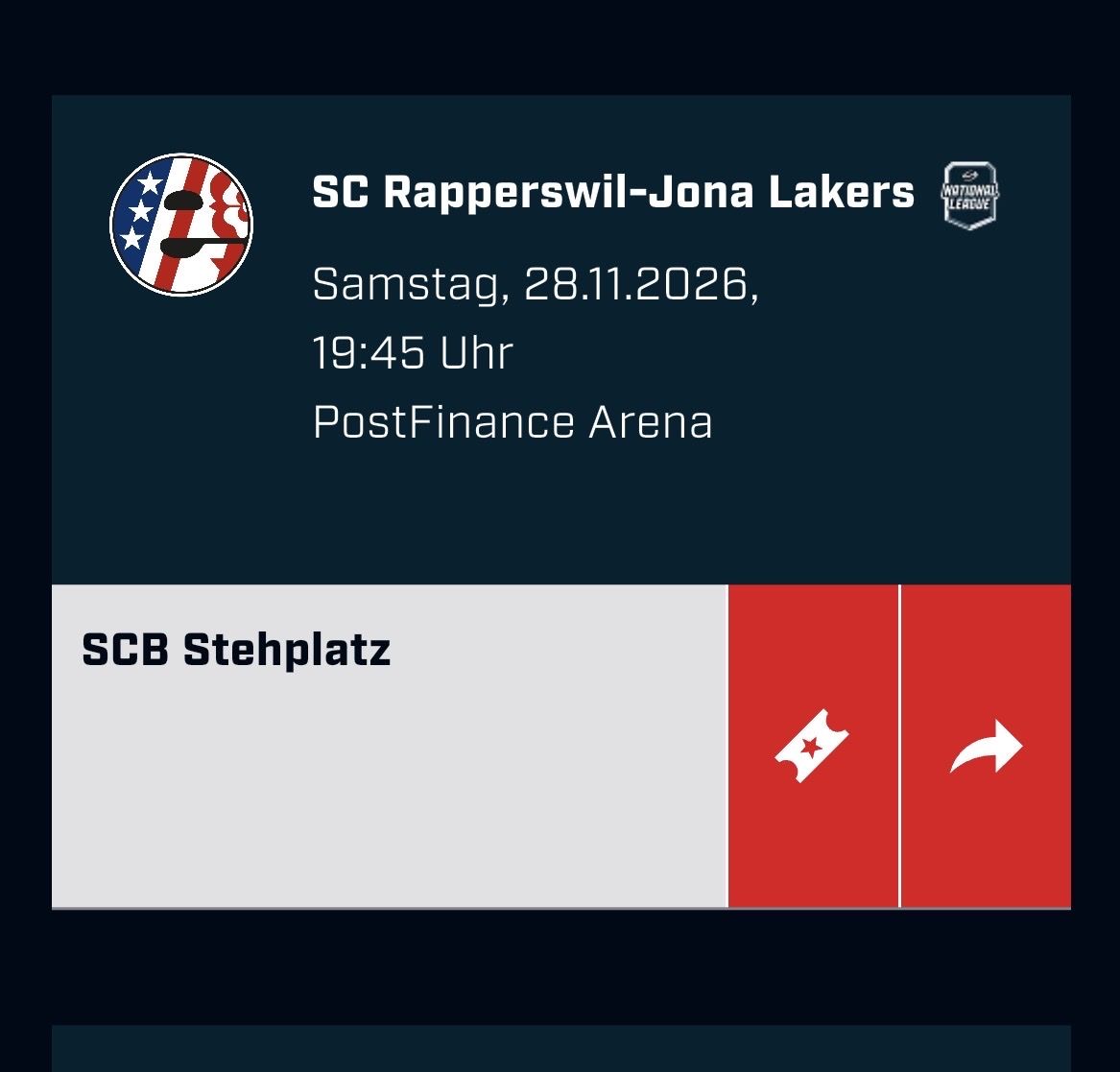 Biglietti: SCB - Rappi 28.11.2026 – Nuovo (secondo la descrizione) da Reconvilier venduto da 96Chantal96