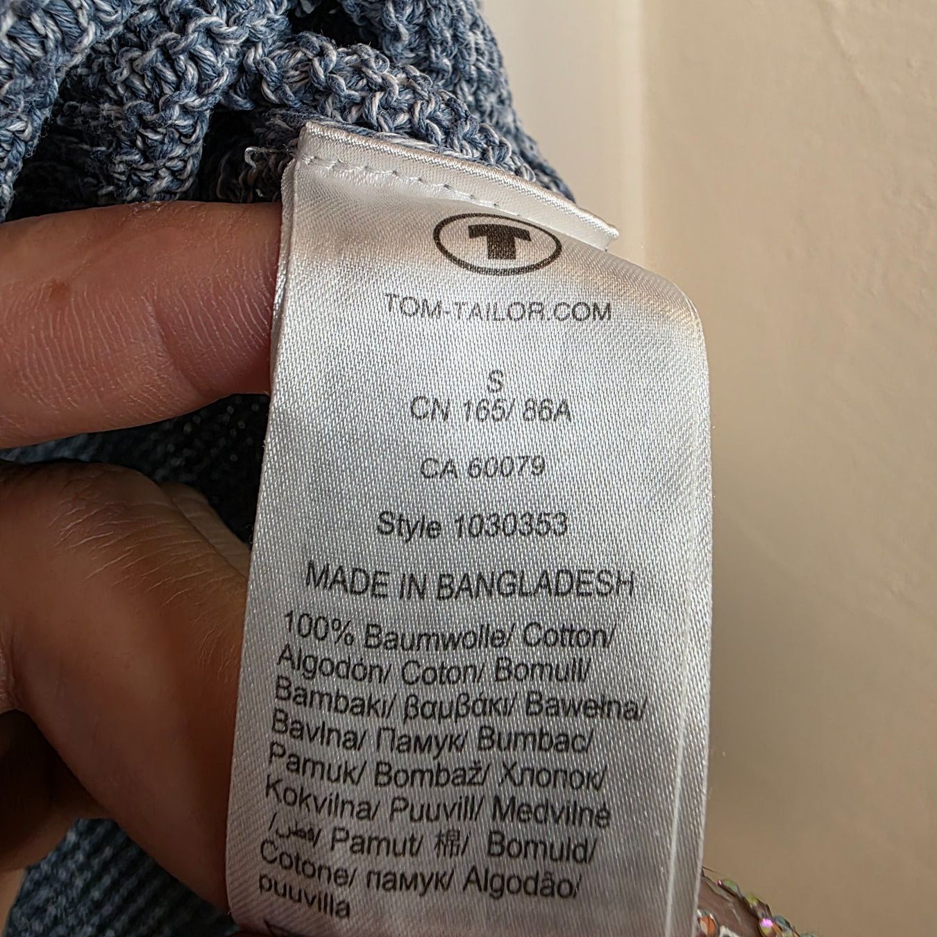 Tom Tailor Pullover & Sweatshirts: Tom Tailor Pullover Bio Baumwolle Blau Weiß S/M Top – Gebraucht aus Wald ZH von CapLux 4
