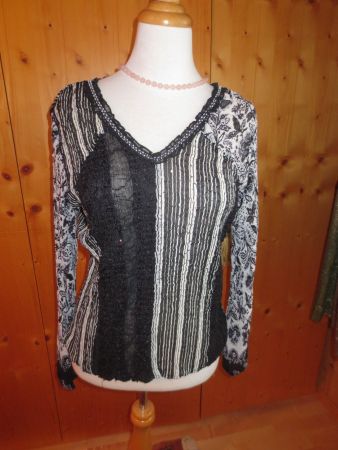 Ophées Shirt/Bluse M/L schwarz/beige