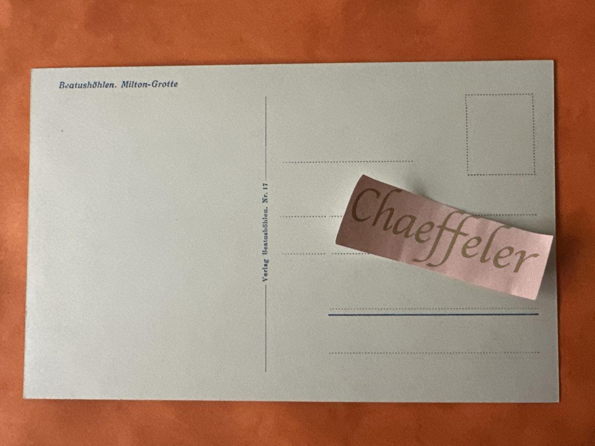 Cartoline postali: Beatushöhlen, Milton-Grotte – Usato da Zürich venduto da Chaeffeler 1