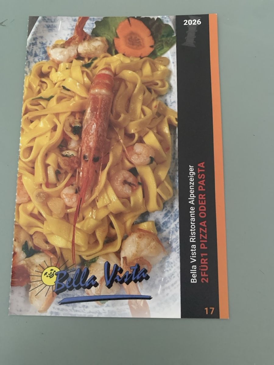 Buoni: 2für1 Pizza oder Pasta, Bella Vista Ristorante Muri – Nuovo e nell'imballaggio originale da Attelwil venduto da TaraLee