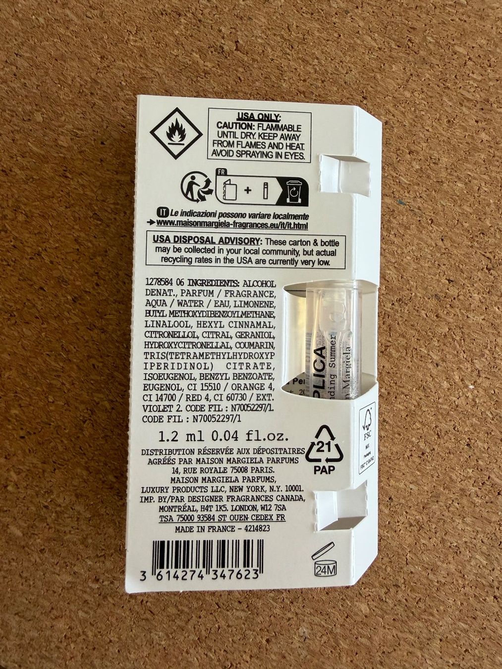 Maison Margiela Parfum & Eau de Toilette: Replica Never Ending Summer EDT, Sample 1.2ml – Neu und originalverpackt aus Wilen b. Wollerau von rosmarin13 1