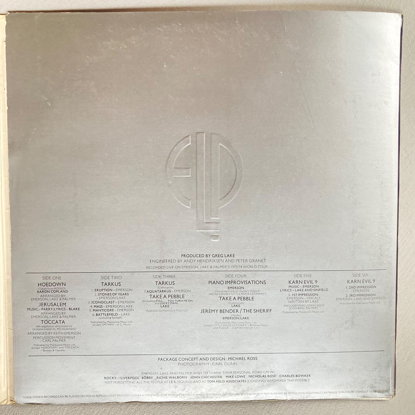 Schallplatten: Emerson, Lake & Palmer - LIVE 3 LPs – Gebraucht aus dachsen von oheio 2