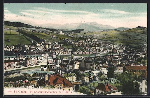 Ansichtskarten: St. Gallen, St. Leonhardsquartier mit S – Gebraucht aus Berlin von bartko-reher