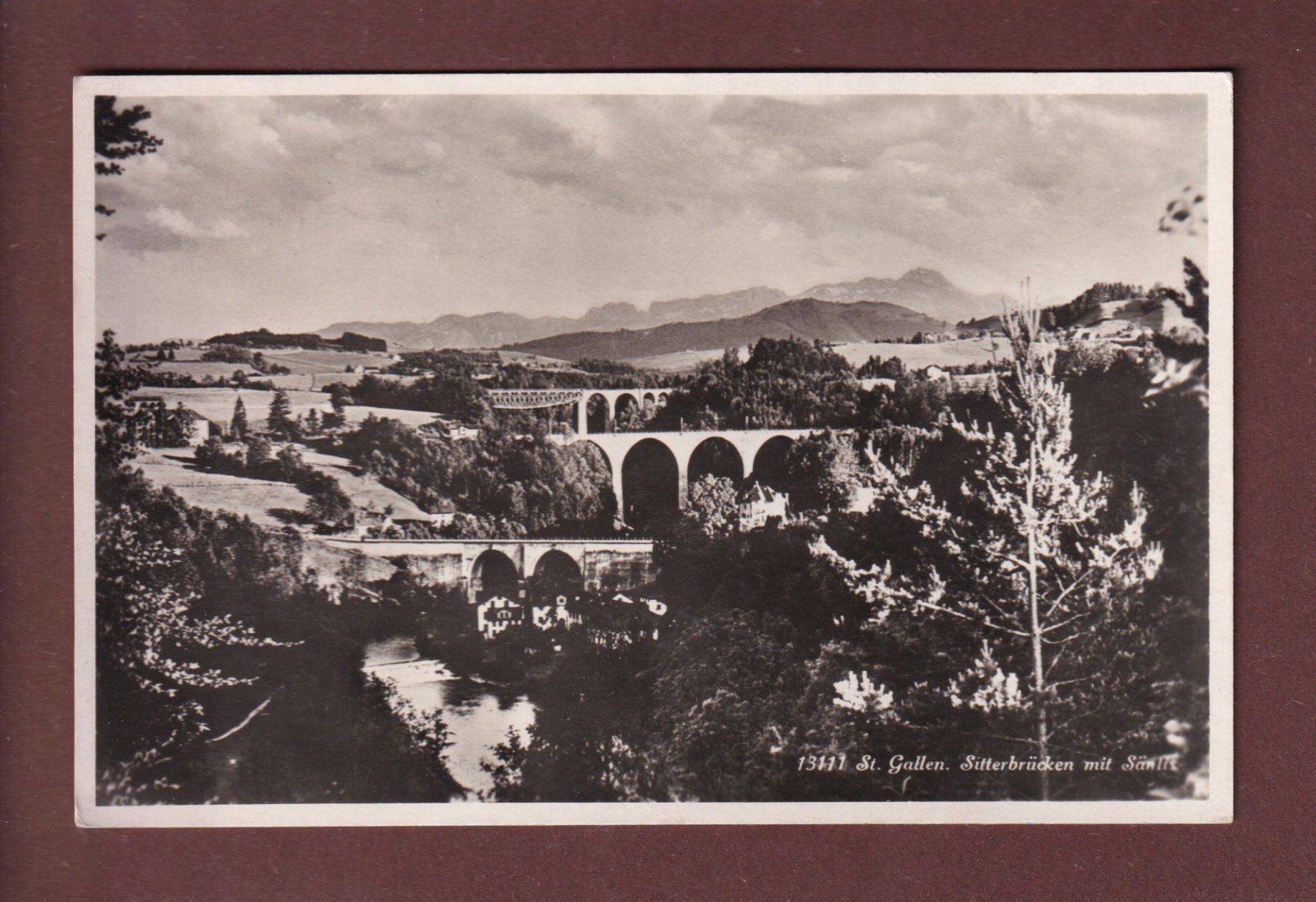 Cartoline postali: ST. GALLEN - Sitterbrücken - 1941 – Usato da Pully venduto da nicecards-shop