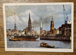 Hamburg Hafen, Schiffe 1955, span. Reisebericht, n. Riehen