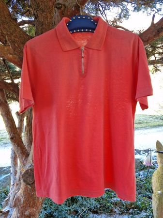 T-Shirt /Poloshirt /Shirt orange/Reissverschluss,Gr. 42