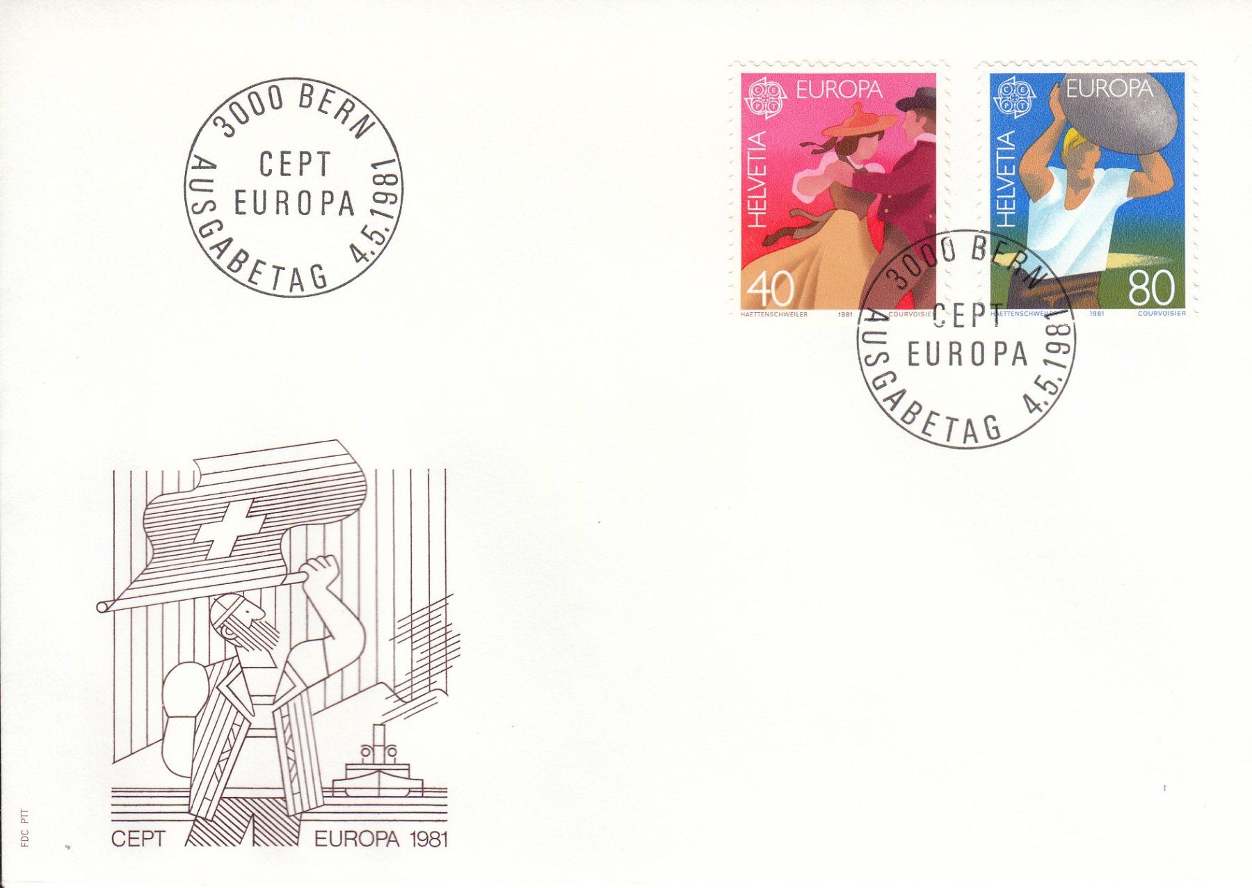 Tutti i francobolli: 1981 Europa CEPT 2 FDC Steinstosser – Usato da Spreitenbach venduto da Mustang_1105