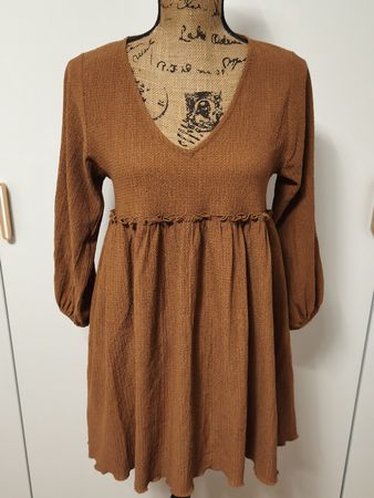 Pull&Bear Kleid braun strukturiert Grösse XS 