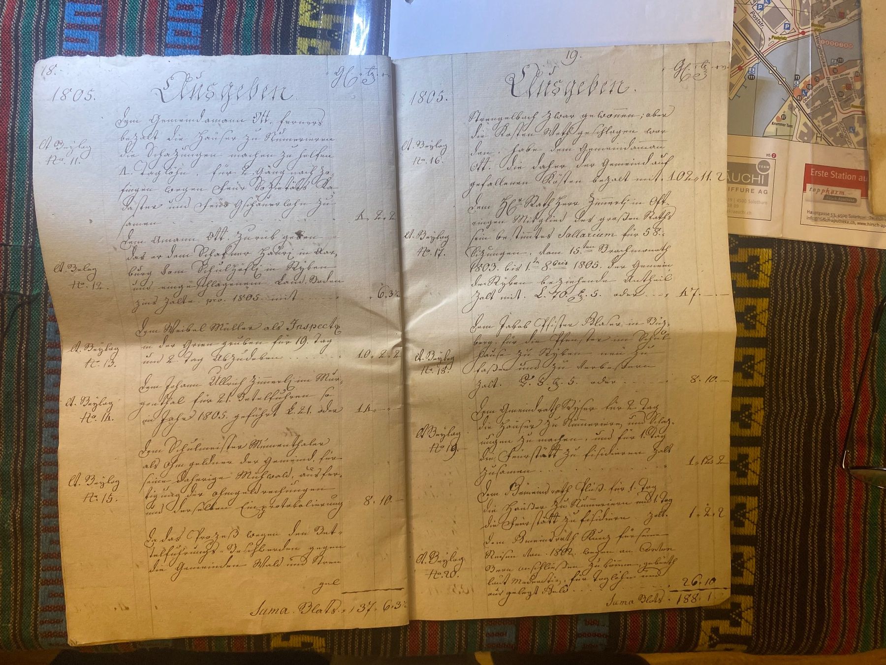 Documenti: 1805 Gemeinde-Rechnung Ryken – Usato da Langendorf venduto da Antik-Samariter 8